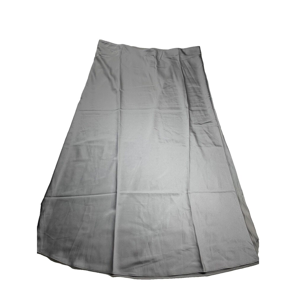 J Crew Gwyneth Slip Skirt Pearl Gray XL Tall XLT Maxi Satin Silk Minimalist NWT
